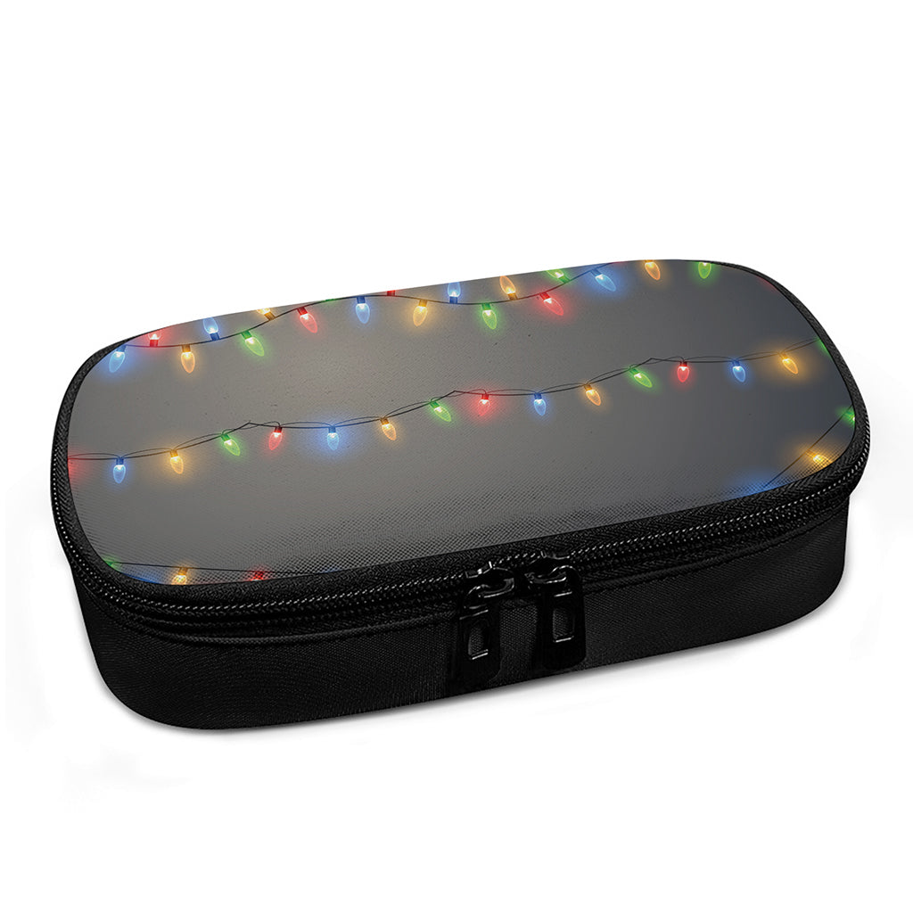 Colorful Christmas String Lights Print Insulin Cooler Travel Case