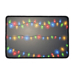 Colorful Christmas String Lights Print Kitchen Mat