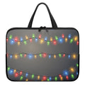 Colorful Christmas String Lights Print Laptop Sleeve With Handle