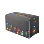 Colorful Christmas String Lights Print Leather Tissue Box Cover