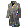 Colorful Christmas String Lights Print Men's Bathrobe