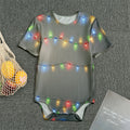 Colorful Christmas String Lights Print Men's Bodysuit