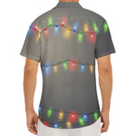 Colorful Christmas String Lights Print Men's Deep V-Neck Shirt