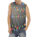 Colorful Christmas String Lights Print Men's Fitness Tank Top