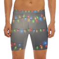 Colorful Christmas String Lights Print Men's Long Boxer Briefs