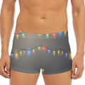 Colorful Christmas String Lights Print Men's Short Boxer Briefs