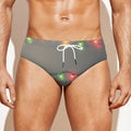 Colorful Christmas String Lights Print Men's Swim Briefs