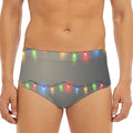 Colorful Christmas String Lights Print Men's Triangle Swim Briefs