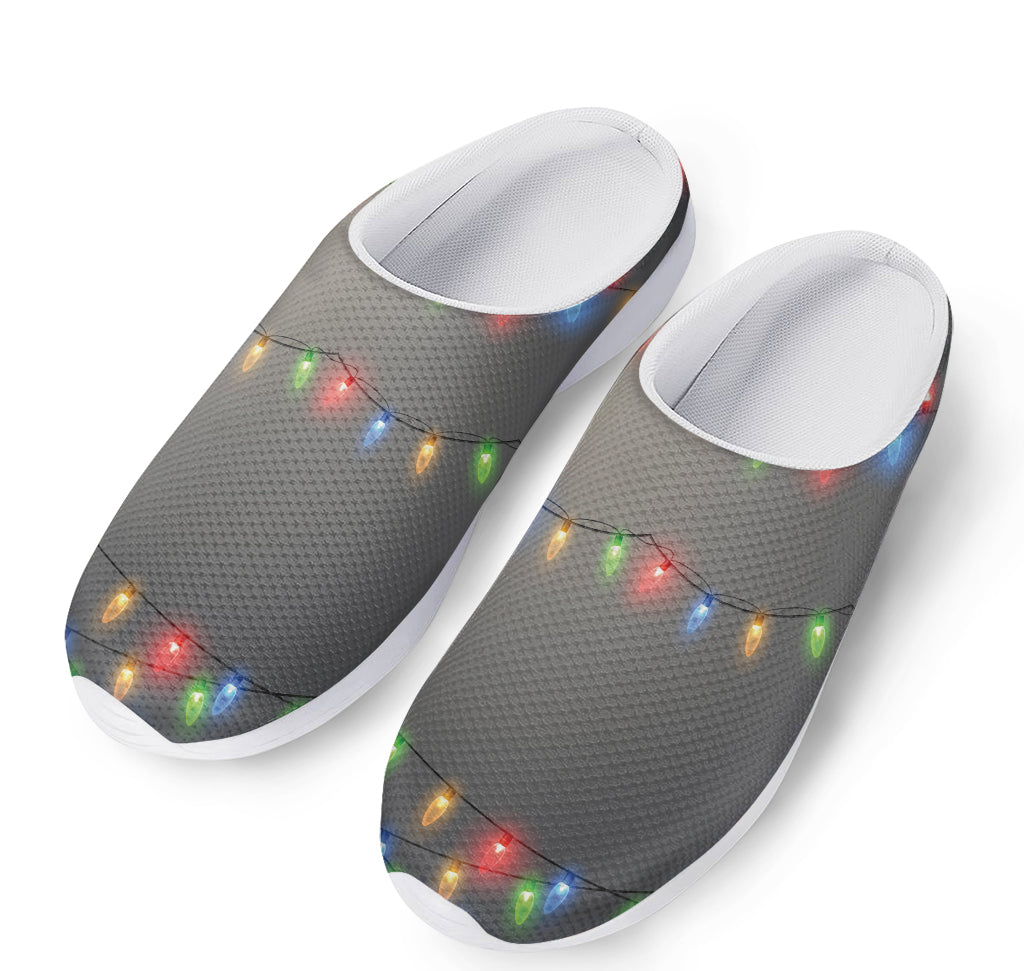 Colorful Christmas String Lights Print Mesh Casual Shoes