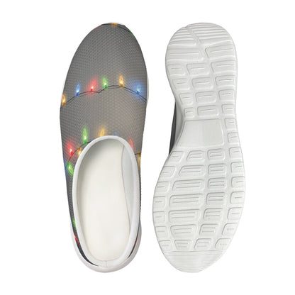 Colorful Christmas String Lights Print Mesh Casual Shoes