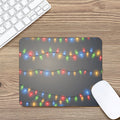 Colorful Christmas String Lights Print Mouse Pad