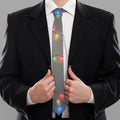 Colorful Christmas String Lights Print Necktie