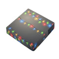 Colorful Christmas String Lights Print Outdoor Seat Cushion Cover