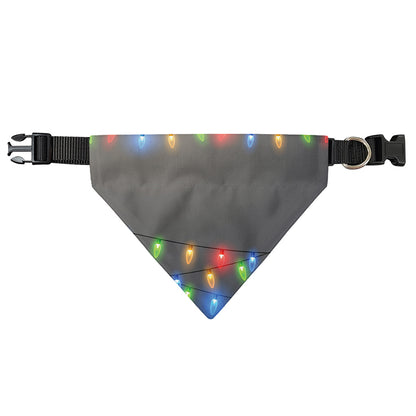 Colorful Christmas String Lights Print Over The Collar Dog Bandana