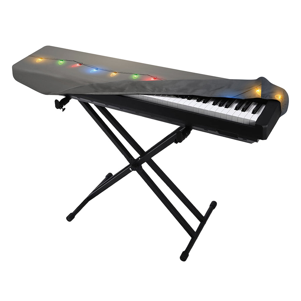 Colorful Christmas String Lights Print Piano Keyboard Cover