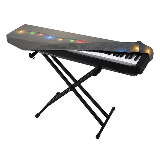 Colorful Christmas String Lights Print Piano Keyboard Cover