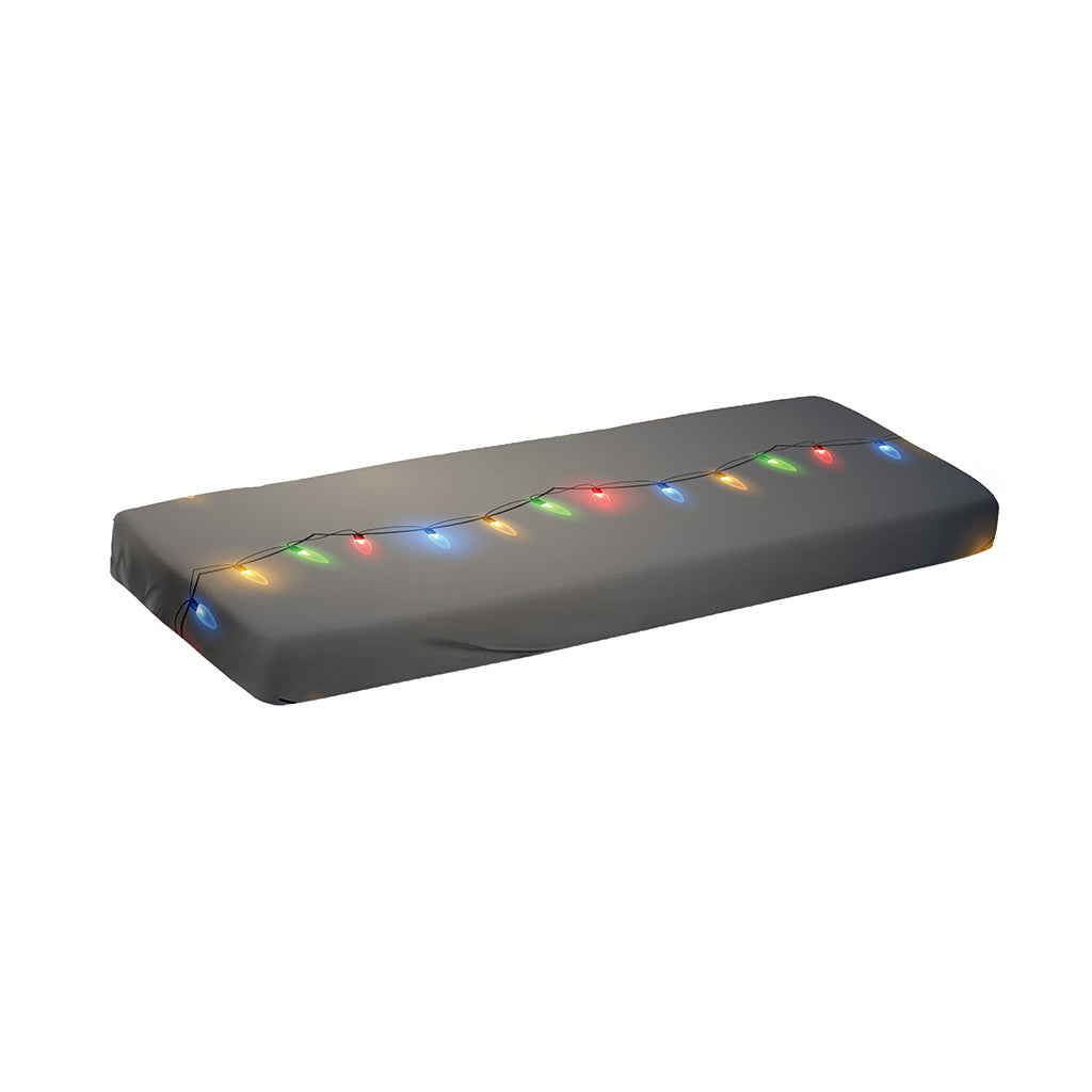 Colorful Christmas String Lights Print Piano Keyboard Cover
