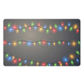 Colorful Christmas String Lights Print Polyester Doormat