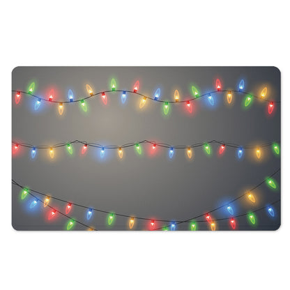 Colorful Christmas String Lights Print Polyester Doormat