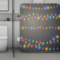Colorful Christmas String Lights Print Polyester Shower Curtain