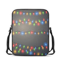 Colorful Christmas String Lights Print Rectangular Crossbody Bag