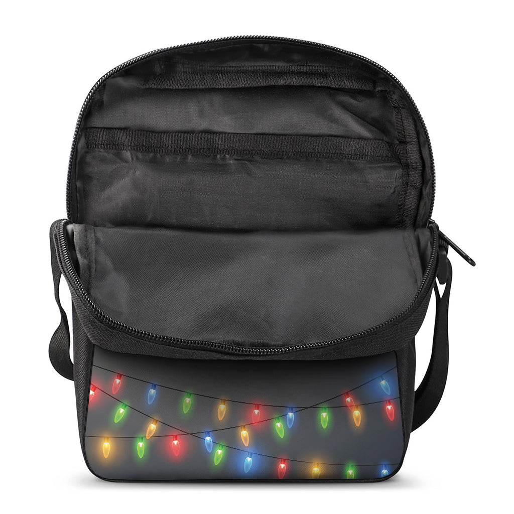 Colorful Christmas String Lights Print Rectangular Crossbody Bag