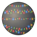 Colorful Christmas String Lights Print Round Floor Mat