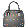 Colorful Christmas String Lights Print Shoulder Handbag