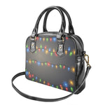 Colorful Christmas String Lights Print Shoulder Handbag