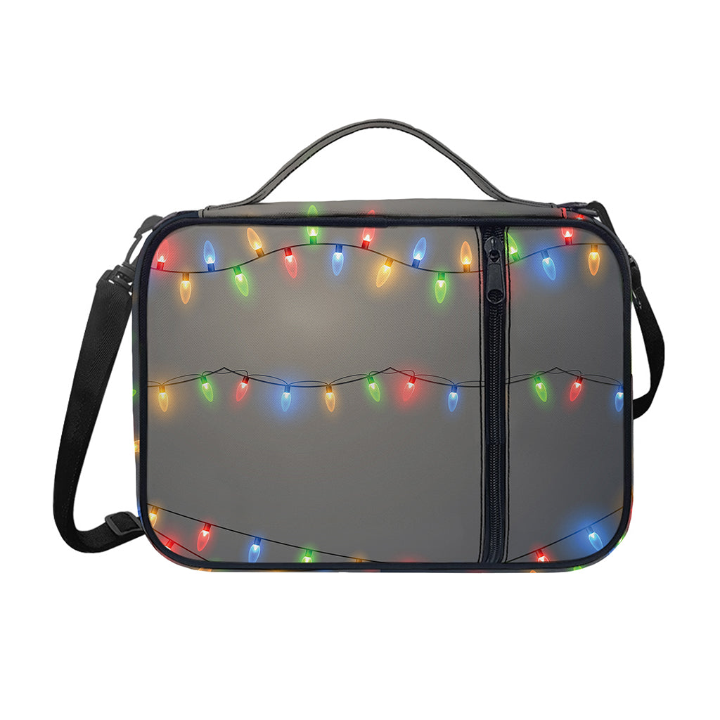 Colorful Christmas String Lights Print Shoulder Strap Bible Bag