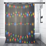 Colorful Christmas String Lights Print Shower Curtain