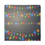 Colorful Christmas String Lights Print Silk Bandana