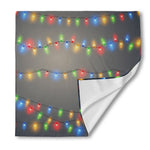 Colorful Christmas String Lights Print Silk Bandana