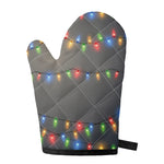 Colorful Christmas String Lights Print Single Oven Mitt