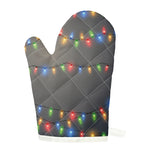 Colorful Christmas String Lights Print Single Oven Mitt