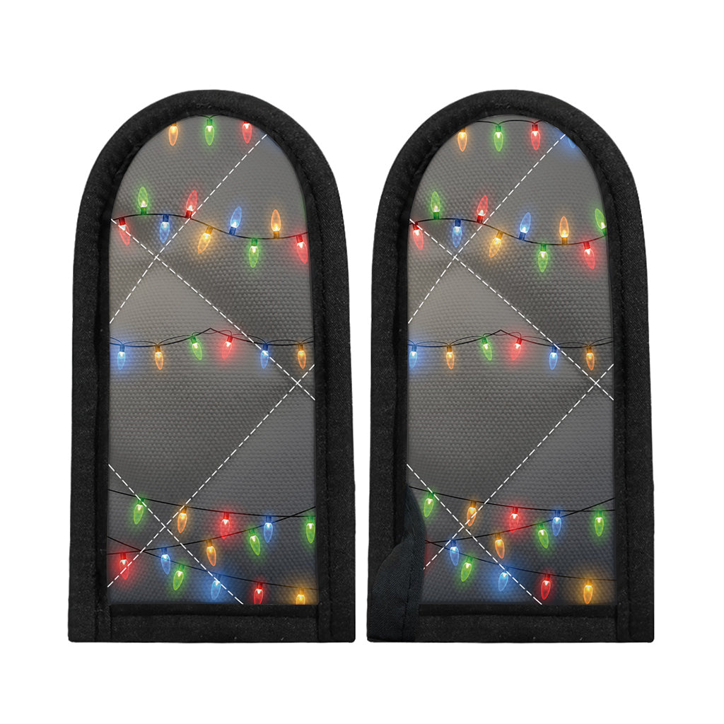 Colorful Christmas String Lights Print Skillet Handle Cover