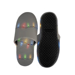 Colorful Christmas String Lights Print Slippers