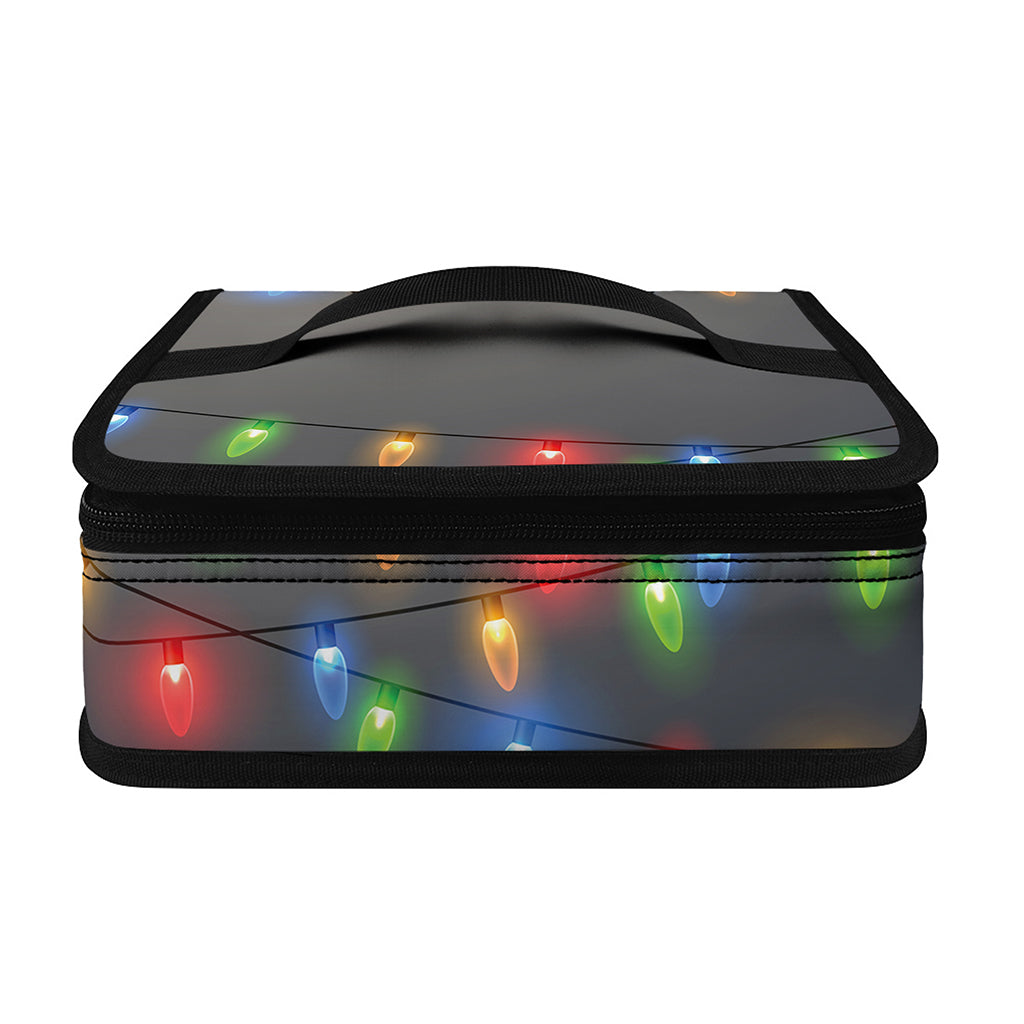 Colorful Christmas String Lights Print Small Lunch Bag