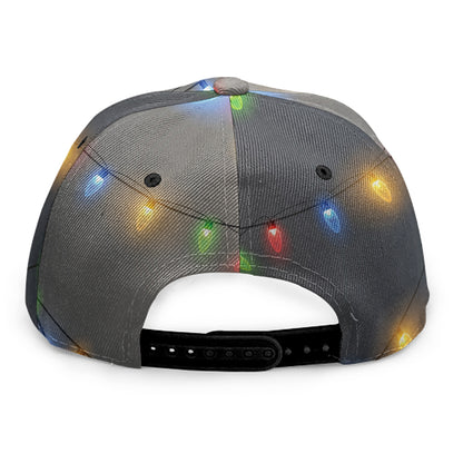 Colorful Christmas String Lights Print Snapback Cap