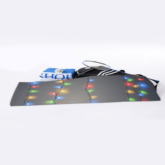Colorful Christmas String Lights Print Sports Towel