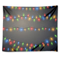Colorful Christmas String Lights Print Tapestry