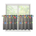 Colorful Christmas String Lights Print Tier Curtains