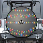 Colorful Christmas String Lights Print Tire Cover With Camera Hole