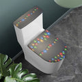 Colorful Christmas String Lights Print Toilet Lid And Tank Cover Set