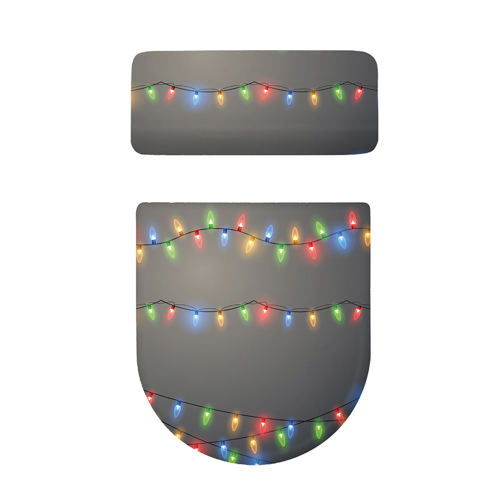 Colorful Christmas String Lights Print Toilet Lid And Tank Cover Set