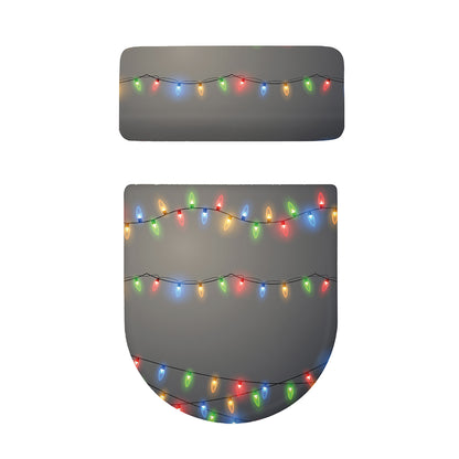 Colorful Christmas String Lights Print Toilet Lid And Tank Cover Set