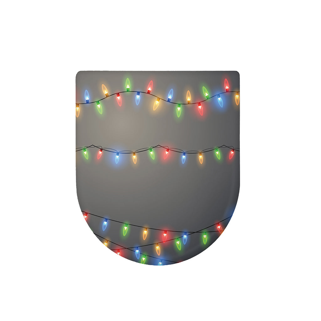 Colorful Christmas String Lights Print Toilet Lid Cover