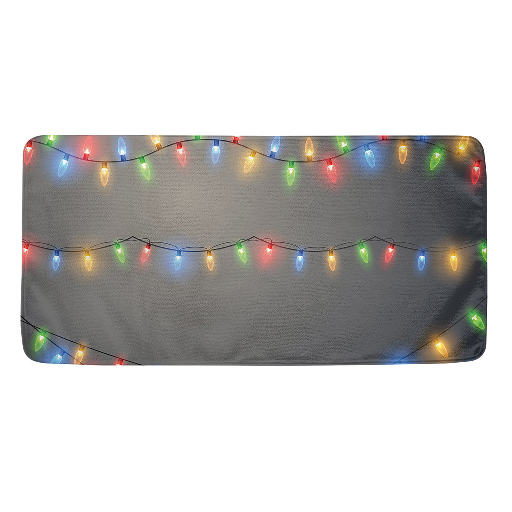 Colorful Christmas String Lights Print Towel