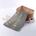 Colorful Christmas String Lights Print Towel