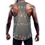Colorful Christmas String Lights Print Training Tank Top
